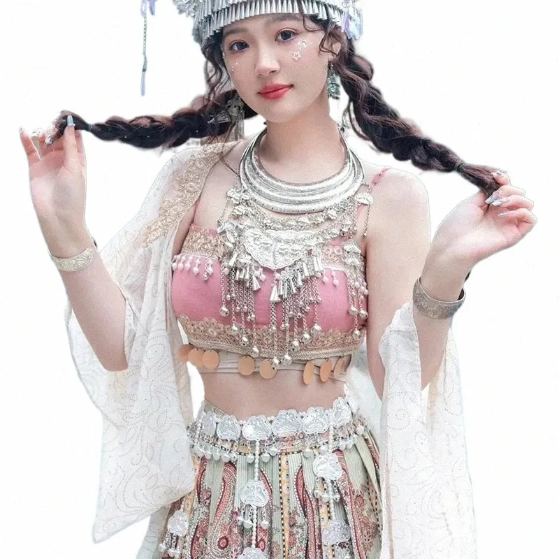 Disfraz de Cosplay chino antiguo para mujer, conjunto de 3 piezas para mujer, Hanfu Dr, ropa nacional china, conjunto de danza folclórica china Dr u713 #