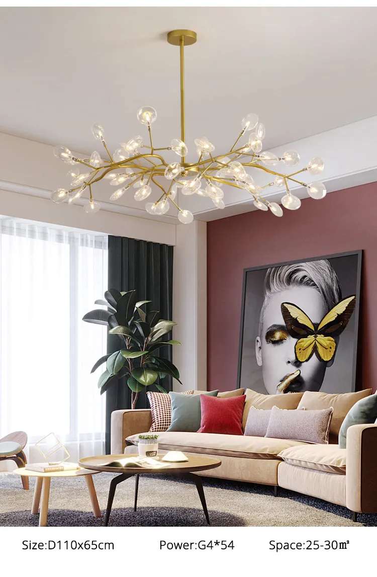 Modern Firefly LED Chandelier Lighting Black Gold For... From ...