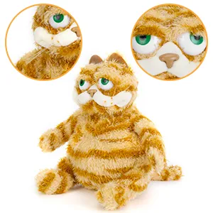Fat Orange Plush Cat Stuffed Animals Toy, Lifelike Yellow Tabby