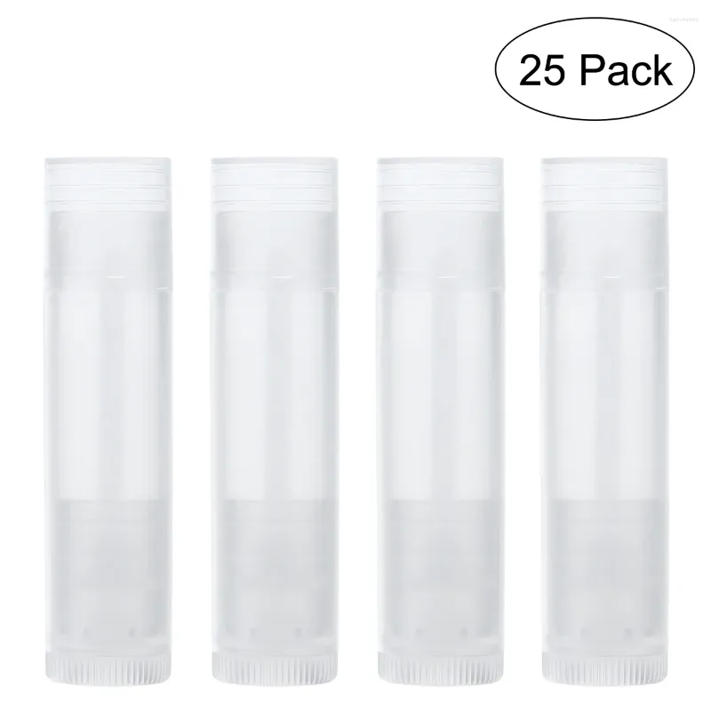 Aufbewahrungsflaschen 25 Stück leere Lippenröhrchen Behälter nachfüllbarer Lippenstift zum Basteln DIY Make-up-Werkzeug mit Kappen