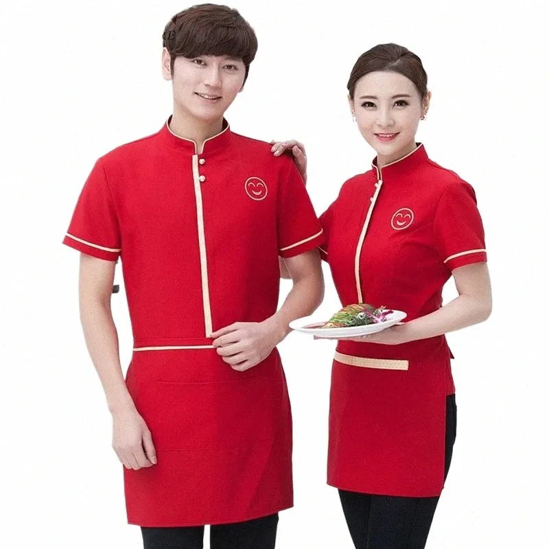 2018 Restauracja Wair Mundurs Kobiety Mężczyźni Chińskie mundury restauracyjne mundur hotelowy hotel mundur nn0014 y7an#