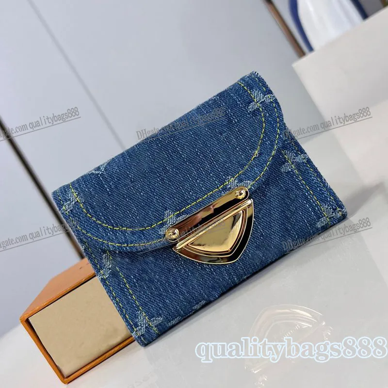 Denim Zippy Long Short Wallets Women Luxury Designer Key Pouch Bag