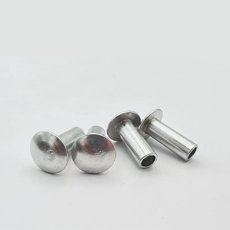 Aluminum Flat Head Half Hollow Rivets - Metric Sizes M2, M2.5, M3, M4, M5, M6 (GB875)