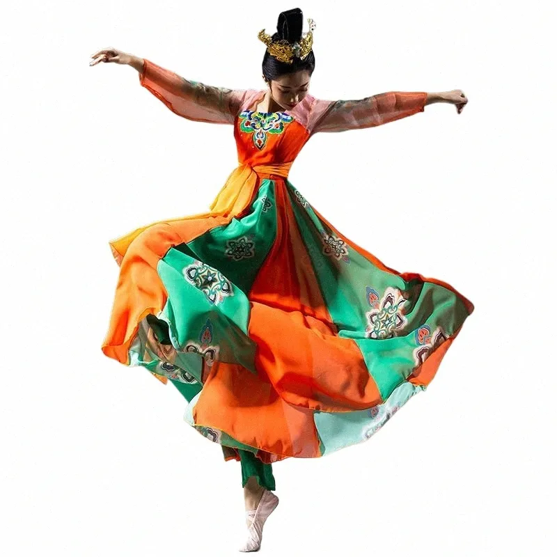 Trajes de dança chinesa para mulheres Traditial Natial Stage Performance Roupas de dança clássica Dinastia Tang Desgaste feminino C1A7 #