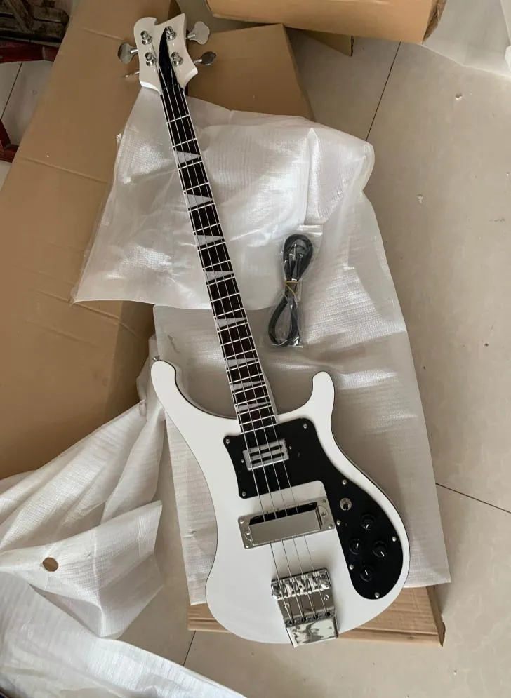 Hela anpassade nya 4003 Bass 4String Electric Bass Guitar med Ebony FingerboardWhite Fretside Link 6693274