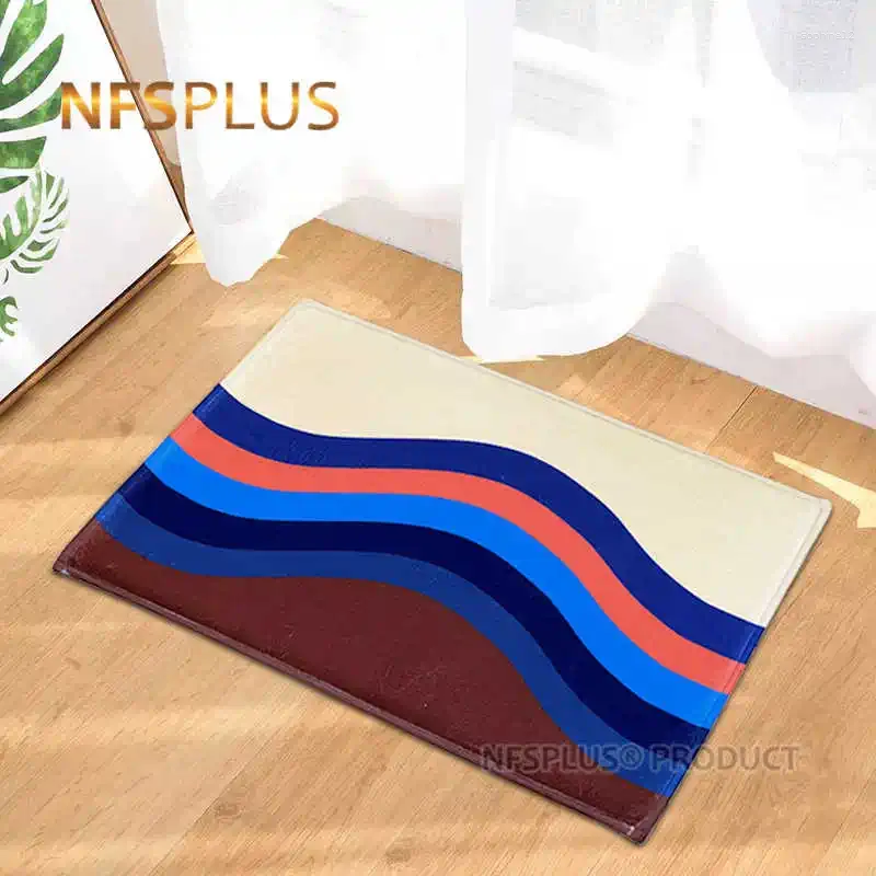 Carpets Home Decorative Door Mat Hallway Entrance Doormat 40x60cm Flannel Fabric Printed PVC Dotted Anti-Slip Floor Mats Rugs