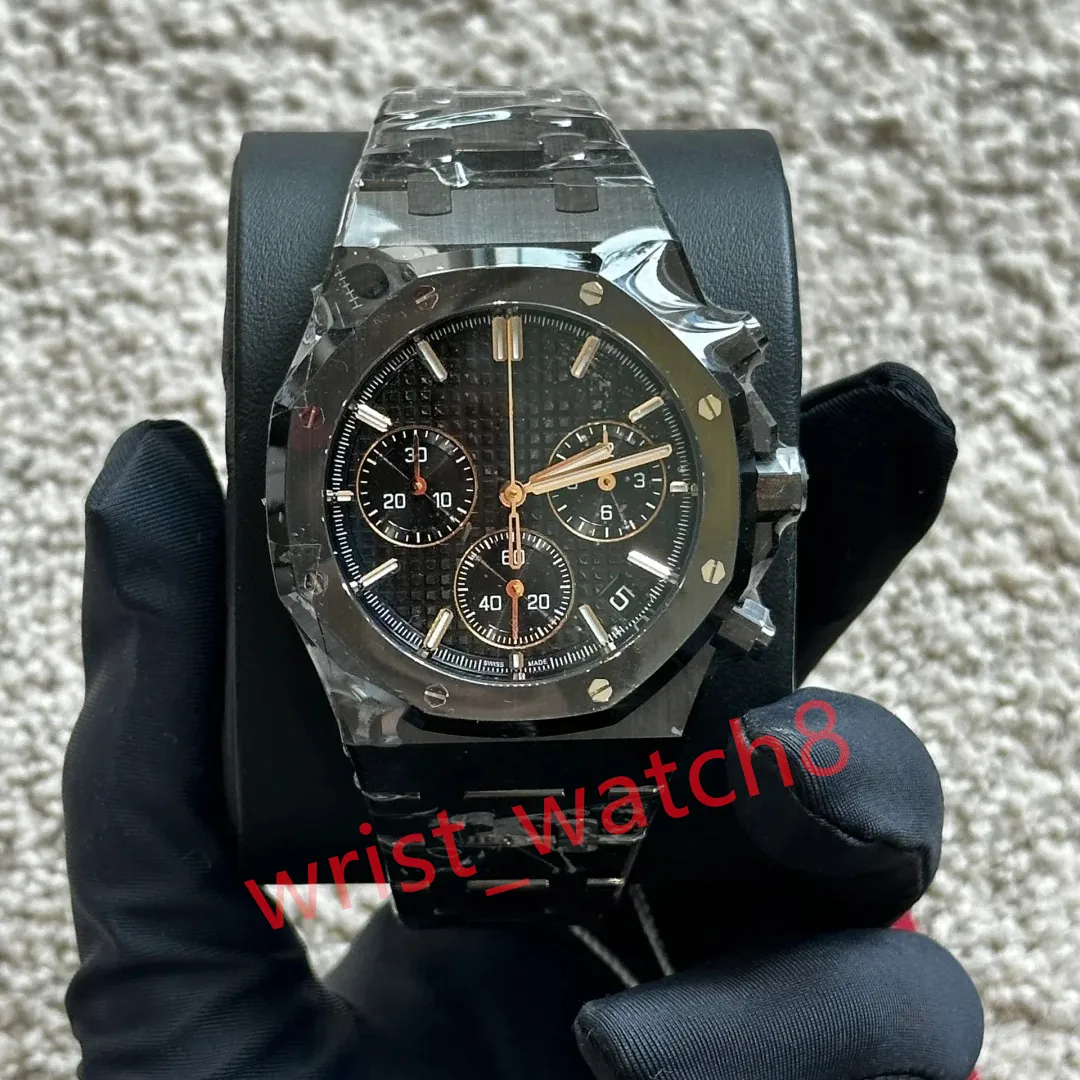 豪華な時計時計自動機械7750ムーブメント41mmステンレス鋼の男性ウォッチサファイアガラスクリスタルウォータープルーフ腕時計最高品質のモントレデュルクス