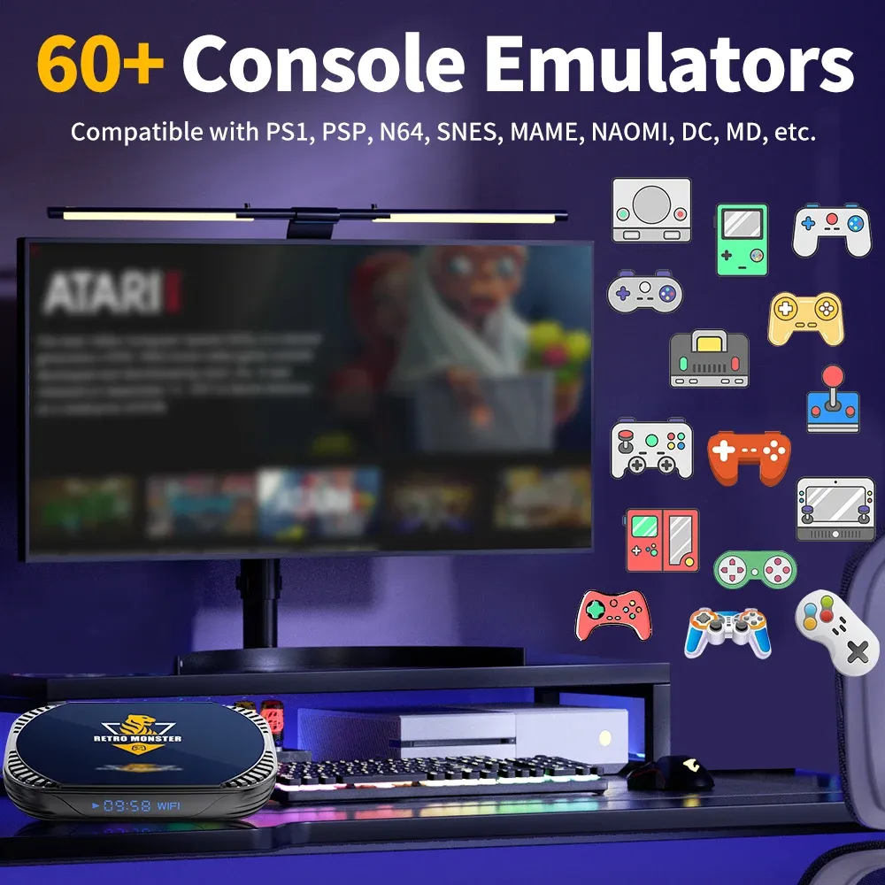 4K Retro Game Console & Android TV Box - 48000+ Games, 70+