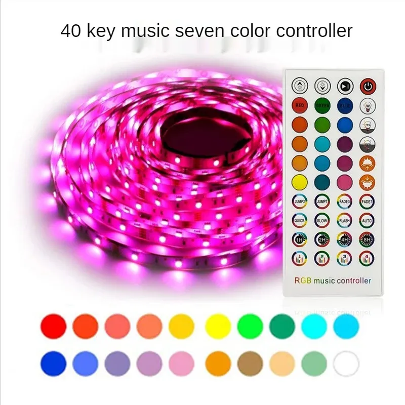 Musik 44 Keys RGB LED-styrenhet Bluetooth-kompatibel trådlös IR-fjärr DC5V 12V 24V 5050 3528 LED-strip Light Dimmer- för trådlös LED-styrenhet