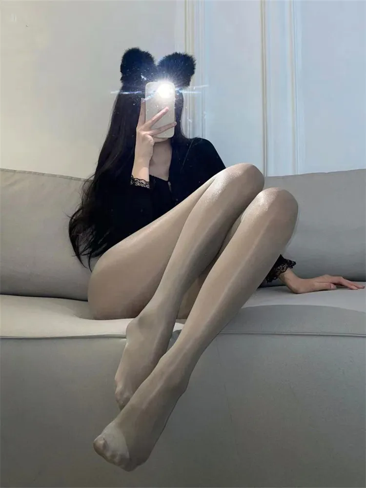 Women's 8D Sheer Glossy Tights – High Waist Pantyhose, Shiny Nylon Stockings For Lingerie & Daily Wear