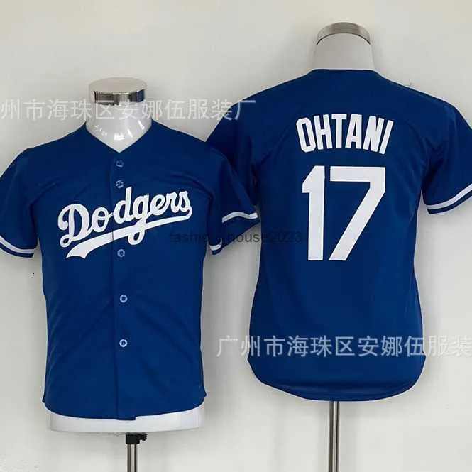 2024 Dodgers Kinder-Baseballtrikot Fan Edition Nr. 17 OHTANI, besticktes Japan-Team Shohei Otani