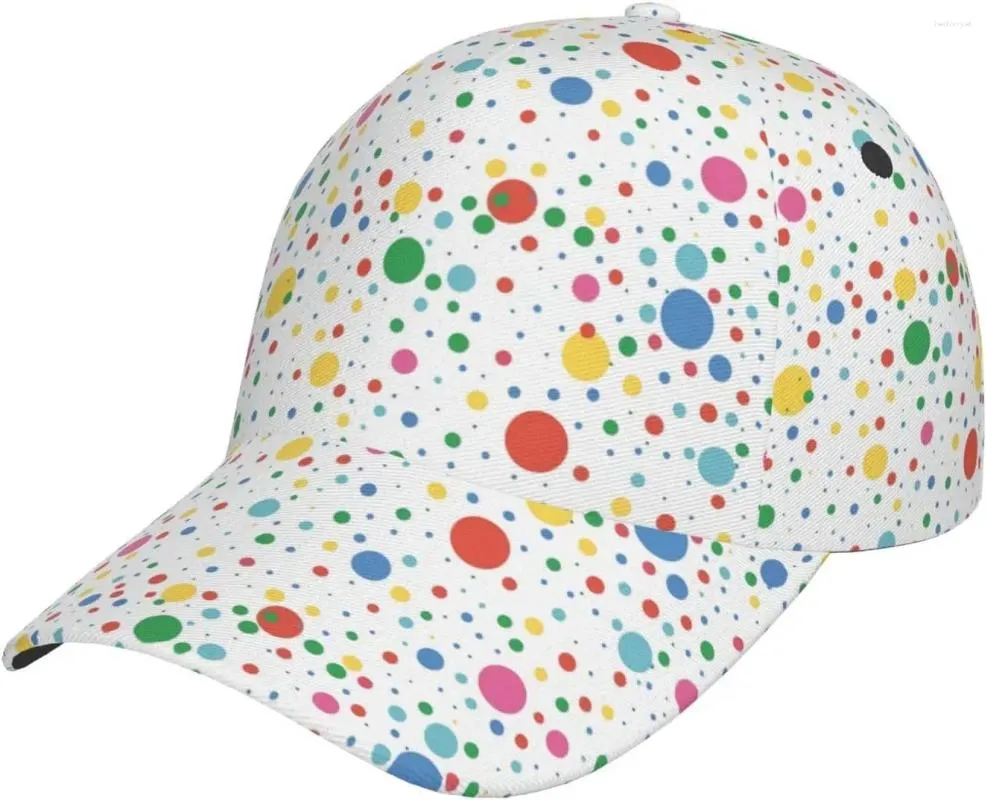 Casquettes de balle Casquette de baseball colorée à pois réglable Mode Casual Bill Bill Brim Dad Chapeaux pour femmes hommes soleil