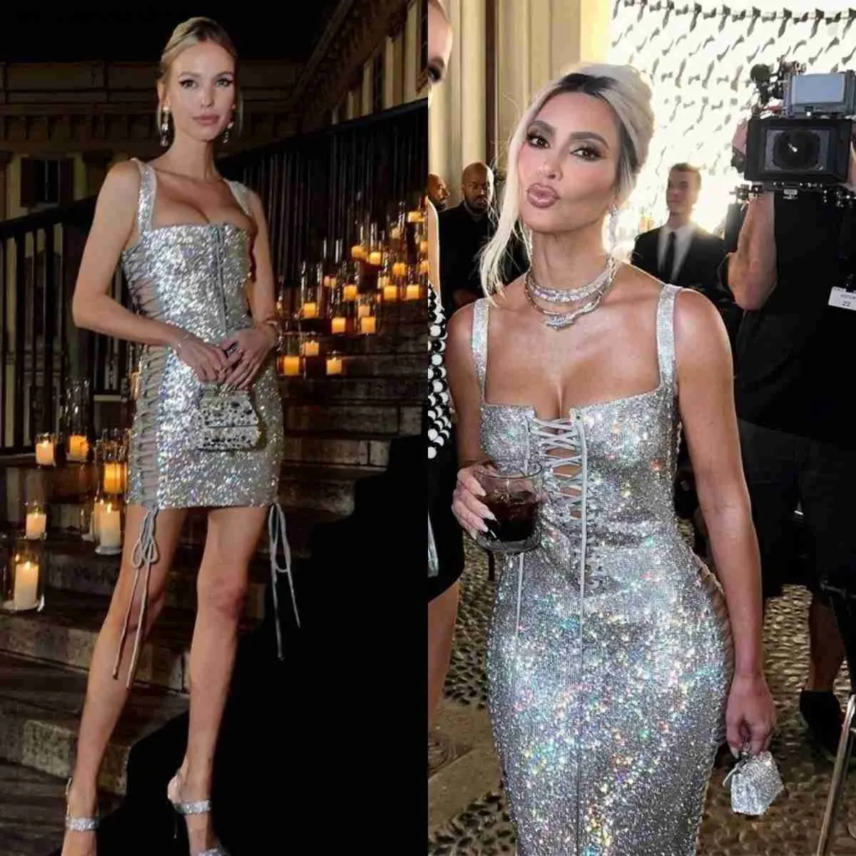 Urban Sexy Dresses Shiny Crystals Evening Dress Sexy Strap Ties Lace Up Formal Short Mini Red Carpet Prom Party Dress Ins Hot Girl Strtwear T240330