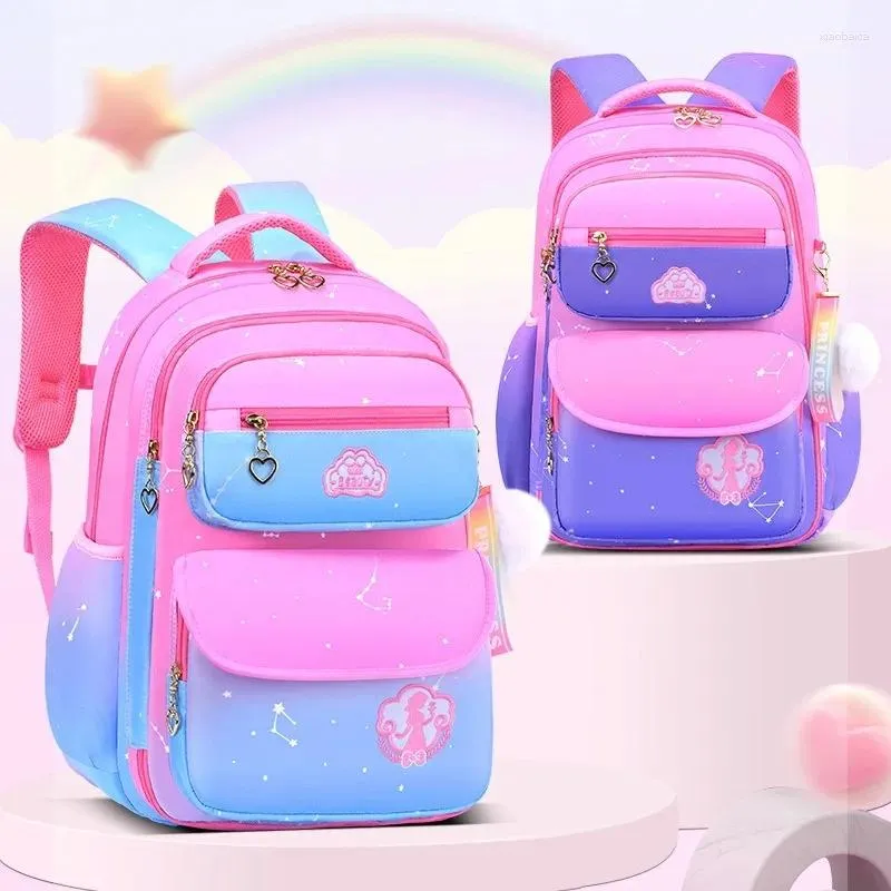 Sacos escolares Grande capacidade mochila lateral aberta para adolescente leve desenho animado ortopédico bolsa de estudantes primários