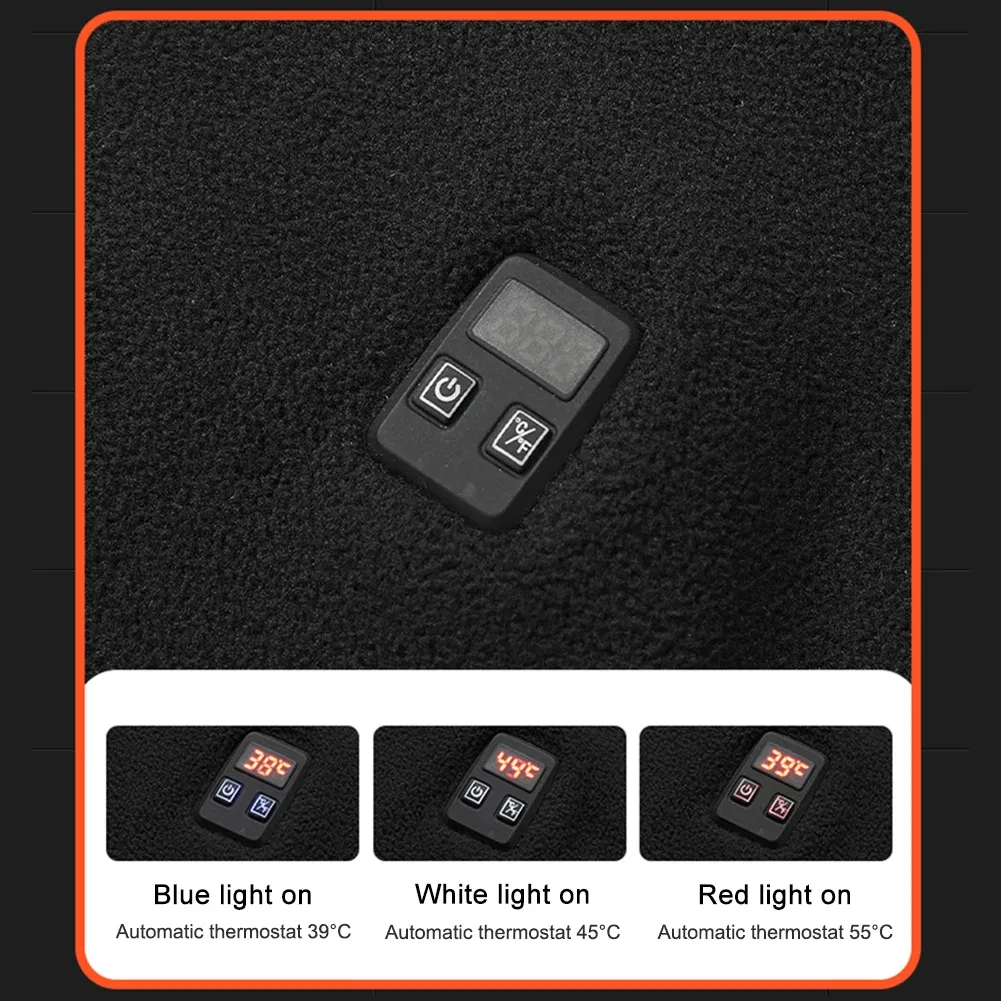 Verwarmd vest voor heren, verwarmde bodywarmer, 3 instelbare temperatuur, elektrisch verwarmd vest, USB oplaadbaar, verwarmde jas, fleece, wasbaar, verwarmingsvest voor de winter (zonder powerbank