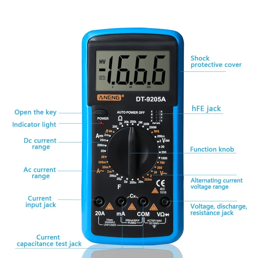 Automatic Multimeter DC Current Amp Meter, Digital Voltage Tester ...