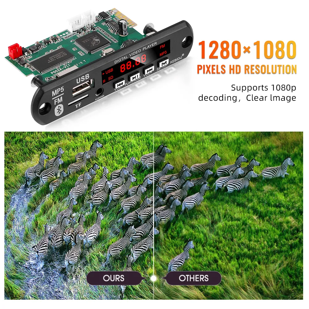 Bluetooth 5.0 MP5 mp3 decoder board with HD Audio...