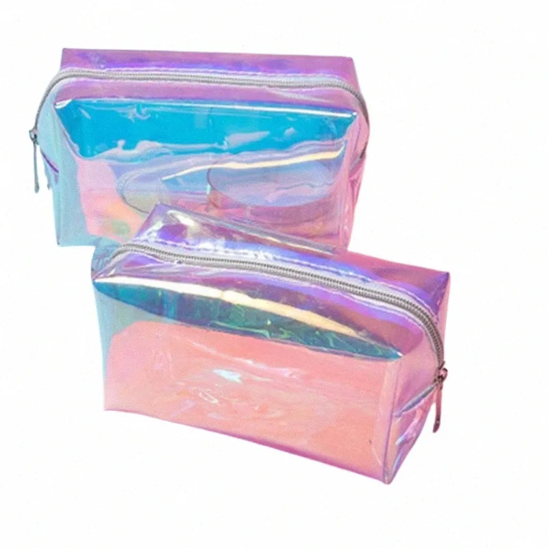 Sac de maquillage holographique Sac de voyage cosmétique Organisateur de toilette Bourse pour femmes 2023 Nouveau Organisateur coloré Pochette Voyage Fi A4Zb #