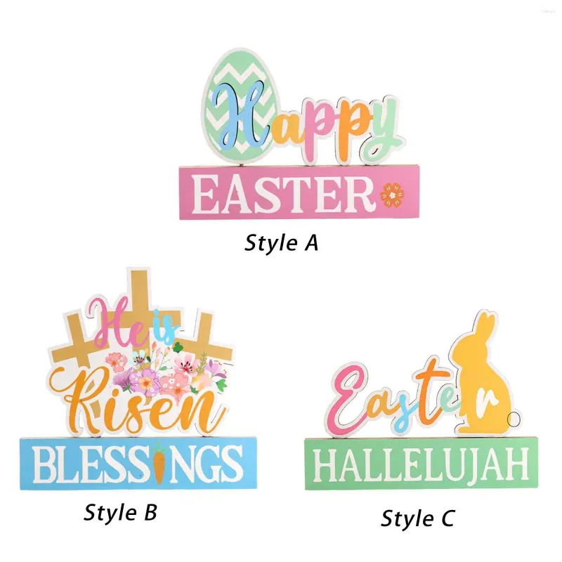 Parti Dekorasyonu Mutlu Paskalya Masa Dekorasyonları Mektup Tabelası Tatil için Renkli Centerpieces