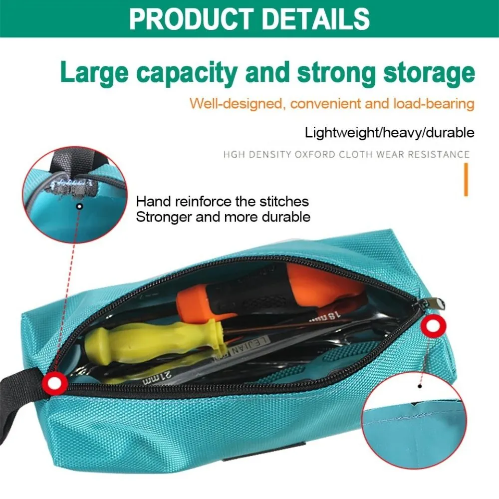 Waterproof Oxford Canvas Tool Bag with Zipper Pouch