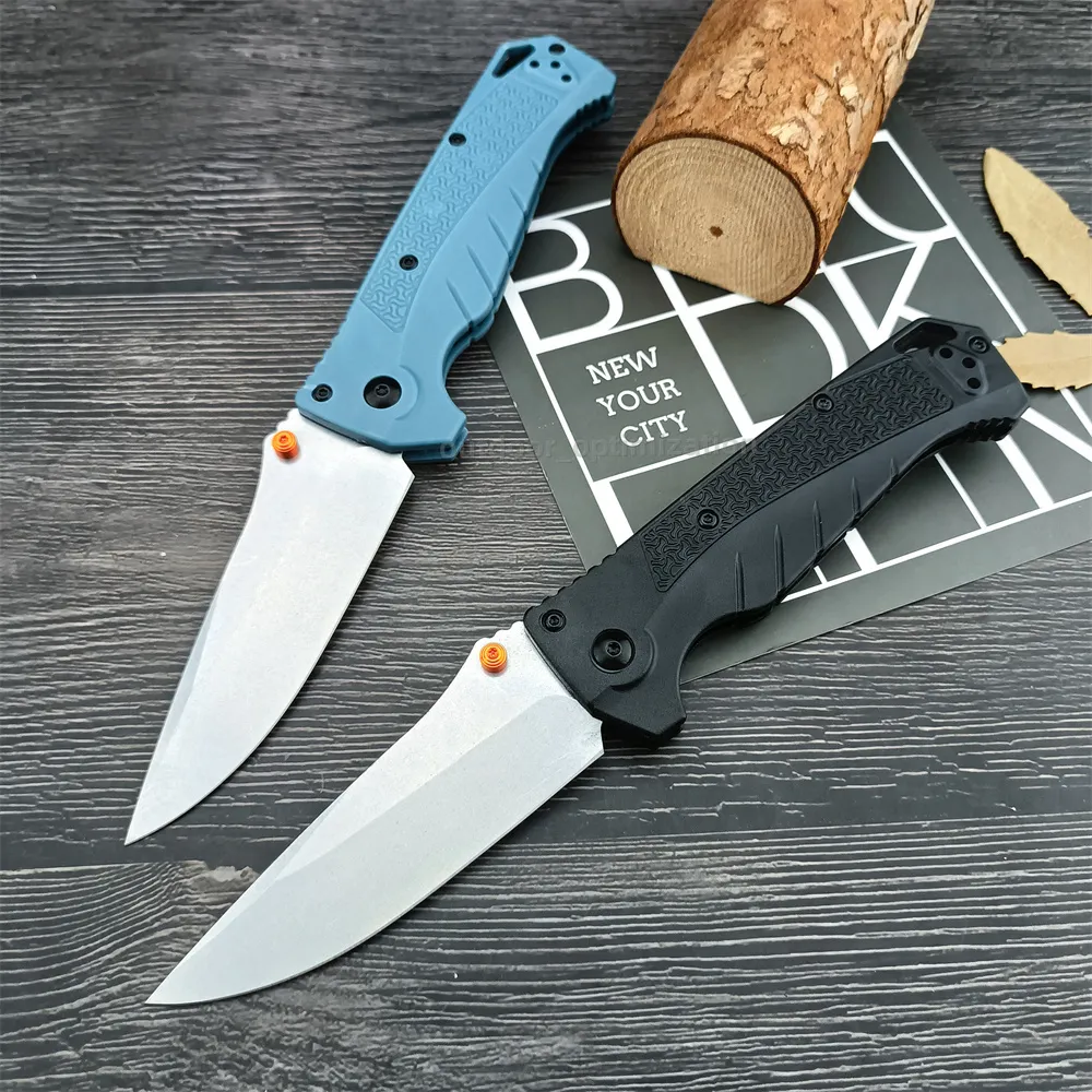 BM Adira 18060 Outdoor Pocket Folding knife 3.43" Stonewash Drop Point Blade Nylon Handle Tactical Self Defense Hunting Camping EDC Hand Tools 3300 9400 5370