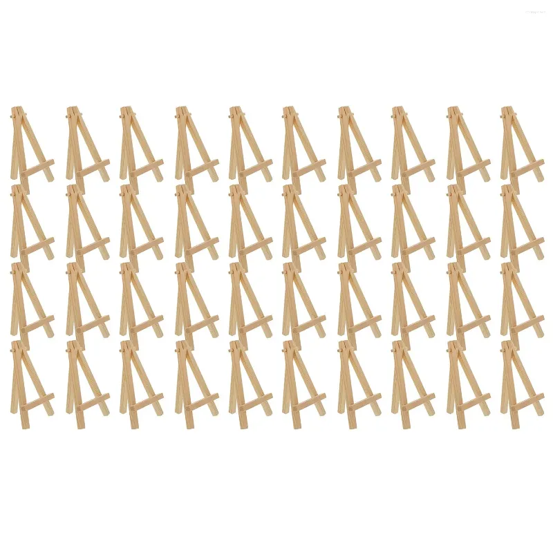 Jewelry Pouches Mini Wood Display Easel 40Pcs Perfect For Displaying Small Canvases Business Cards Pos