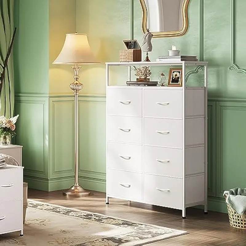 Fabric Dresser with 8 Deep Drawers for Bedroom Storage, White from Dhgate  Storage Drawers - price 188.87