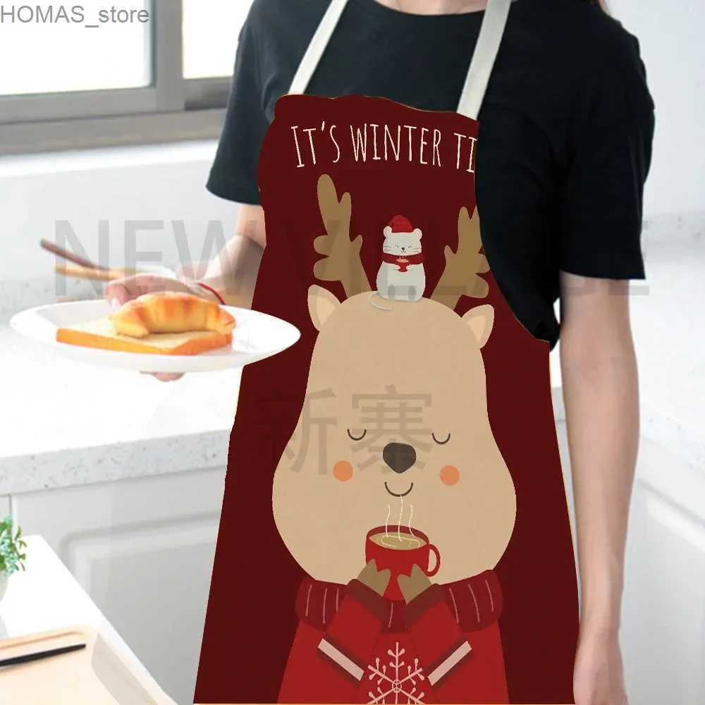 Grucciali Creativa di Natale Creativa stampata a maniche Cena da cucina Apron