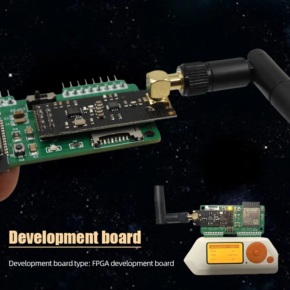 Modul-Empfänger für Flipper Zero, 2,4 G drahtlose Erweiterungsdatenübertragungsmodul, externe CC1101-Antenne, WiFi-Multiboard NRF24 ESP32/NRF24 Entwicklungsplatine für Flipper Zero Attachment
