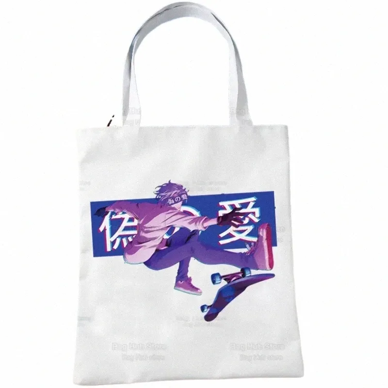 SK8 The Infinity Canvas Tote Bag Eco Skate Infinity Anime Shop skateboard pojkar axel vikbar strand shoppare väska g5kx#