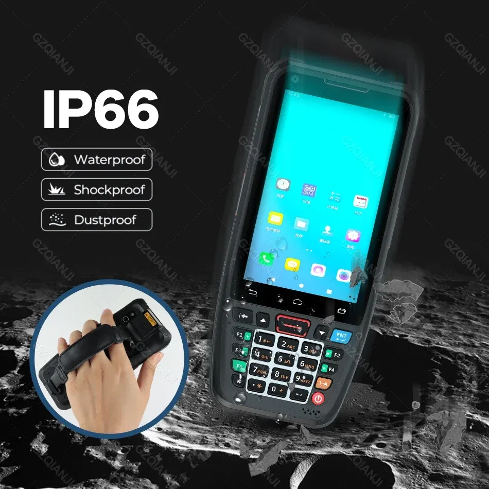 4G Handheld PDA Android 10 Barcode QR 1D 2D Scanner Keyboard POS ...