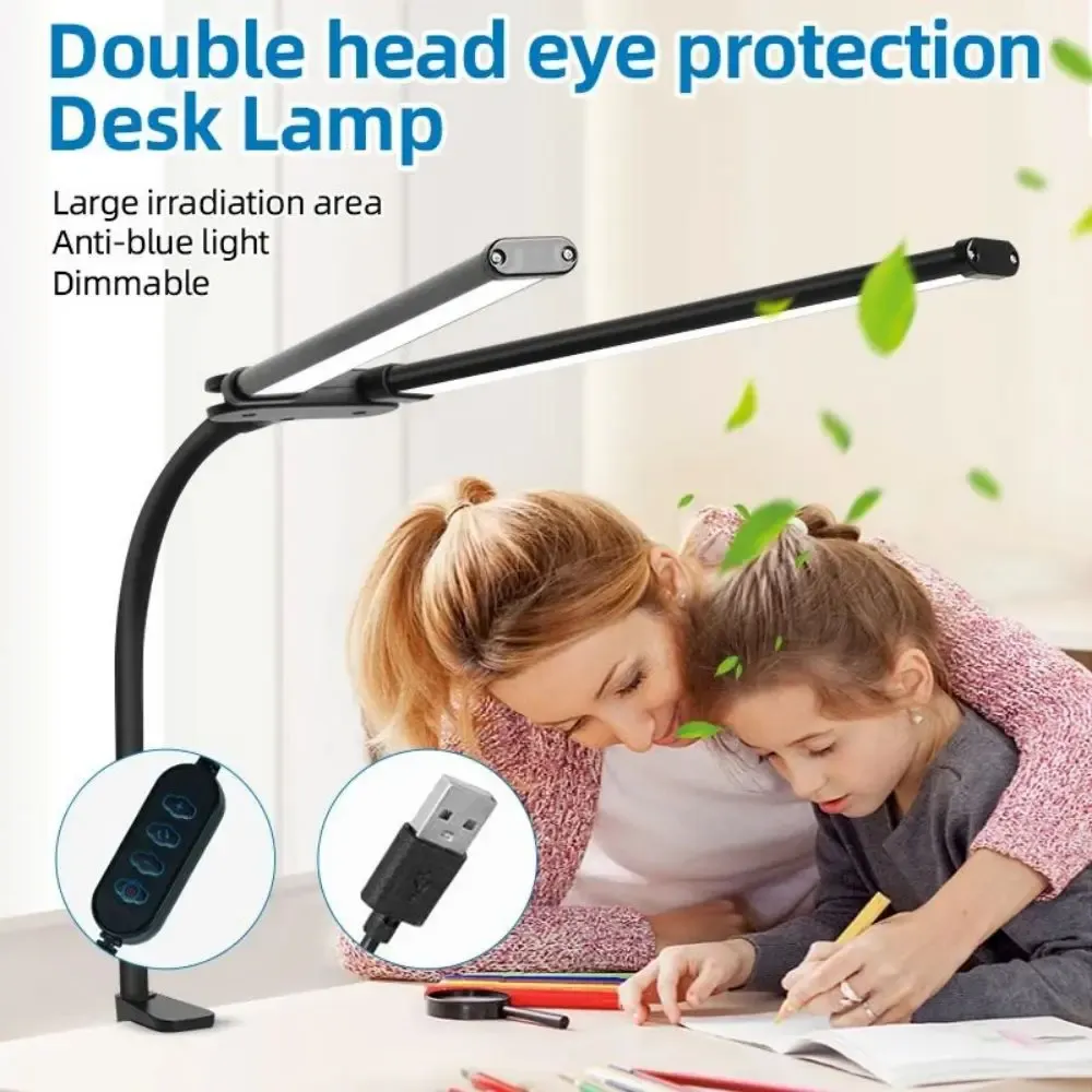 Light Control Desk Light Remote Control lamp on desk with Double Head LED...