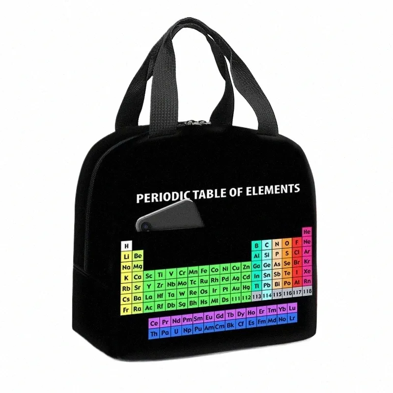Tabela periódica de elementos isolados Lunch Bag Científica Física Química Picnic Waterproof Cooler Tote Bag Thermal Lunch Box 26Hb #