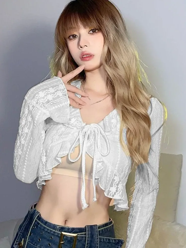 DHgate.com:Kawaii Ruffle Lace Vintage Cardigan - Sweet