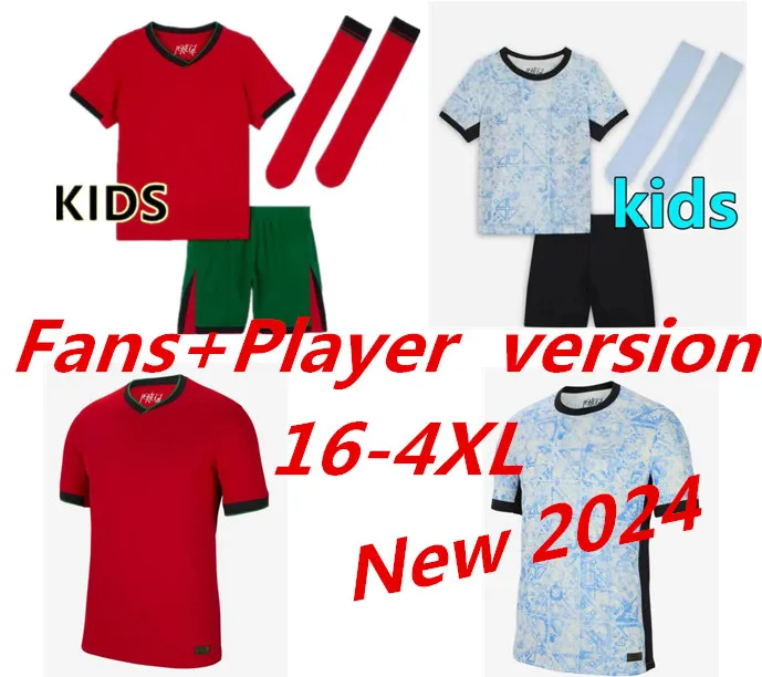 S-4xl 24 25 Portugalia B.Fernandes koszulki piłkarskie 2024 2025 Bruno Joao Felix Ronaldo Bernardo Diogo Diogo Shirt Football Shirt Men Women Wersja dla dzieci pełne zestawy 999