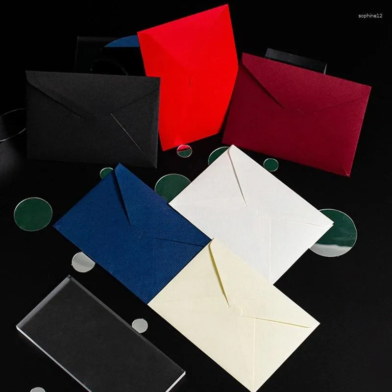 Gift Wrap 50Pcs 17.5x12.5cm Linen Pattern Envelope Red/Beige Paper Envelopes Love Letters Packaging Business Supplies