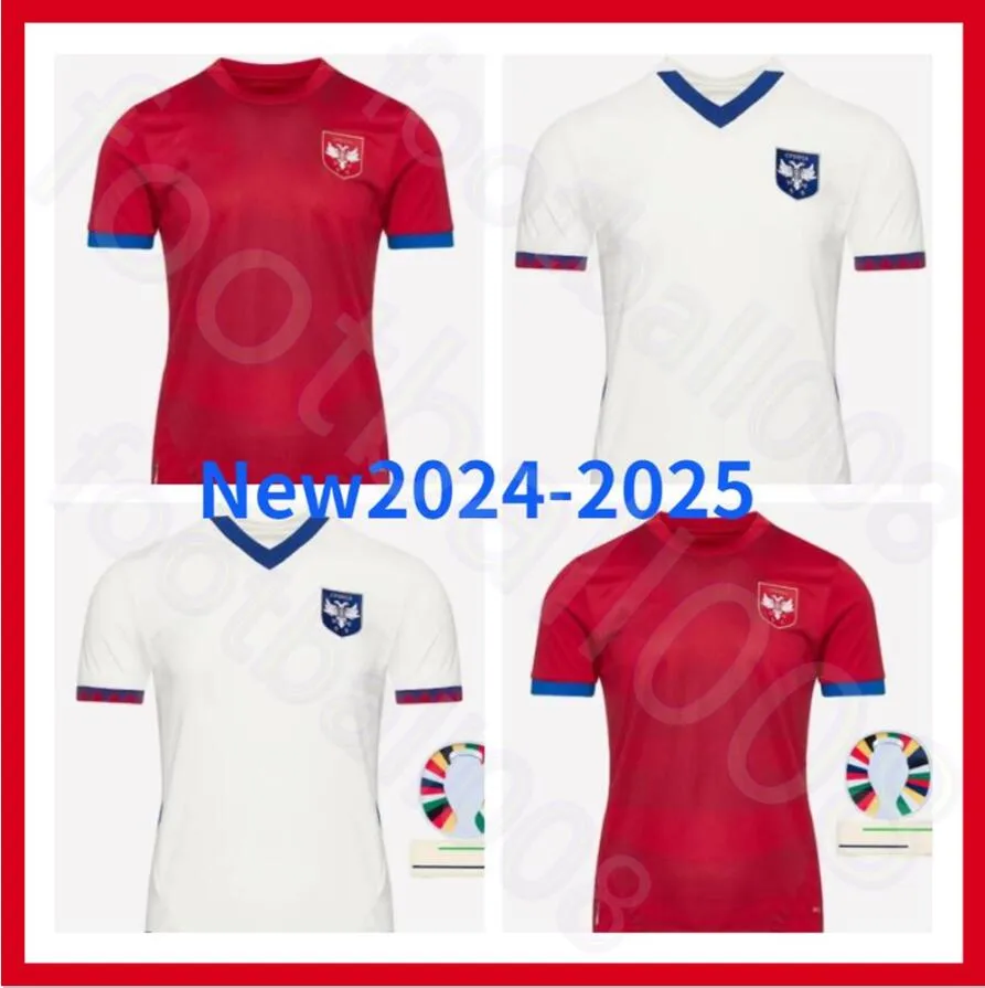 2024 25SERVIË Voetbalshirt Euro Cup Srbija Nationaal Team Thuis Uit SERGEJ MITROVIC Voetbalshirts Kit VLAHOVIC PAVLOVIC TADIC MILENKOVIC ZIVKOVIC JOVIC LUKIC 4XL