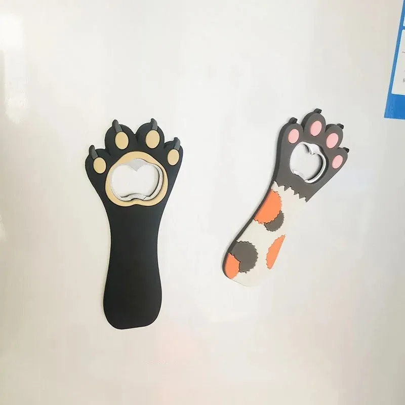 2024 Cartoon Cute Animal Paw Wine Bottle Opener Beer Bottle Opener Cat Magnet Refrigerator Sticker Dog Fridge Magnet Beer Opener Cartoon