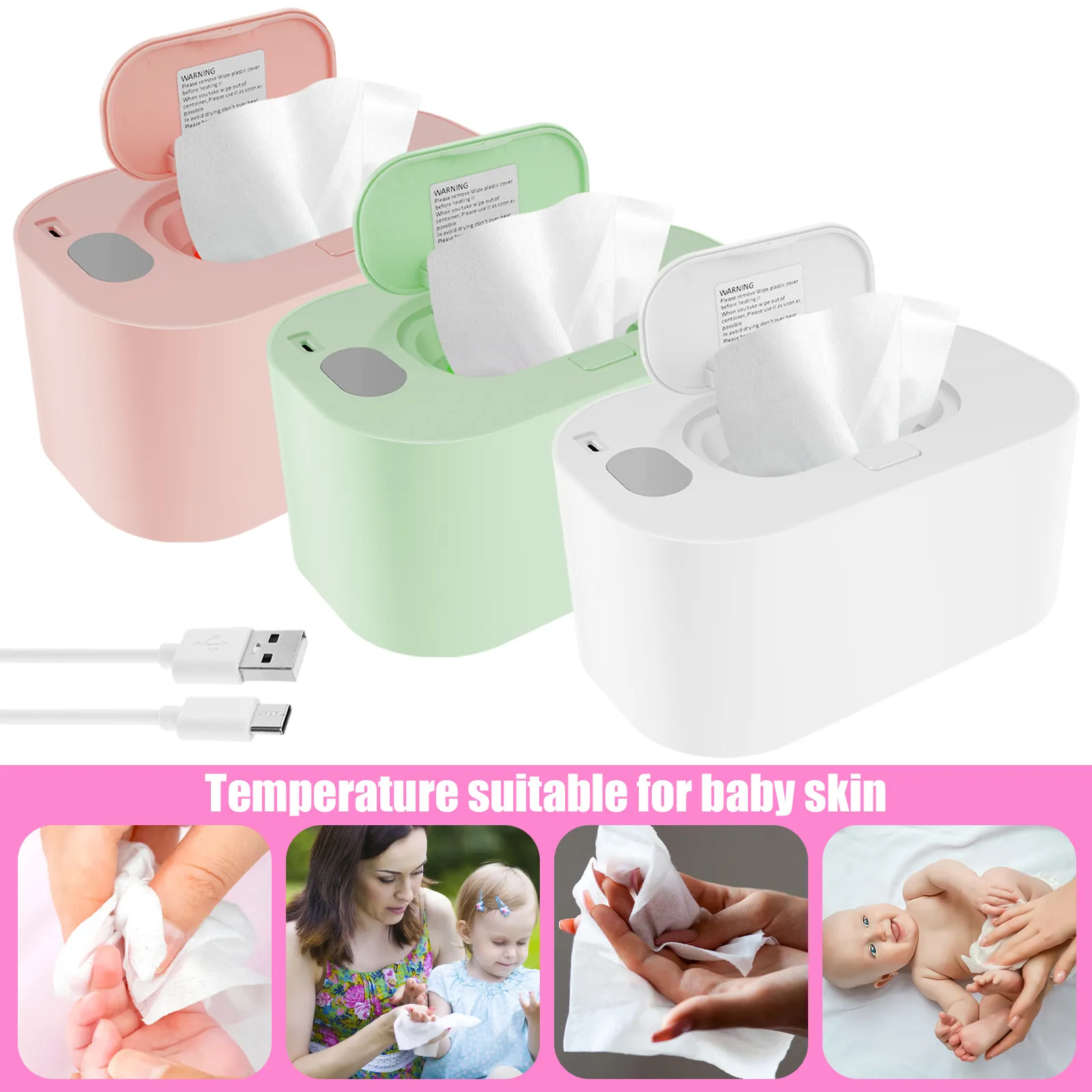 Baby Wipe Warmer Even Heating Thermostat Baby Wipe Heater Dispenser For ...