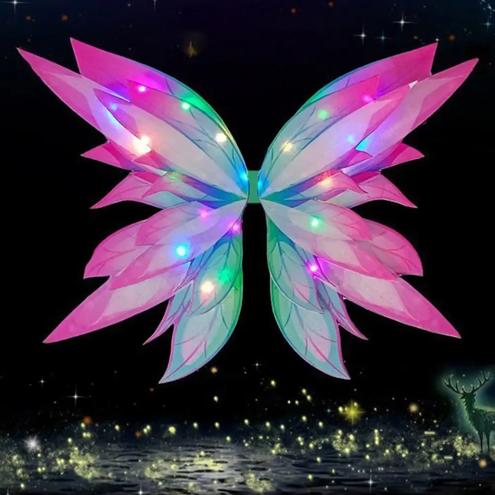 UK Kids Gradient Sheer Fairy Wings – Shiny Butterfly Angel Wings, Nylon & Metal