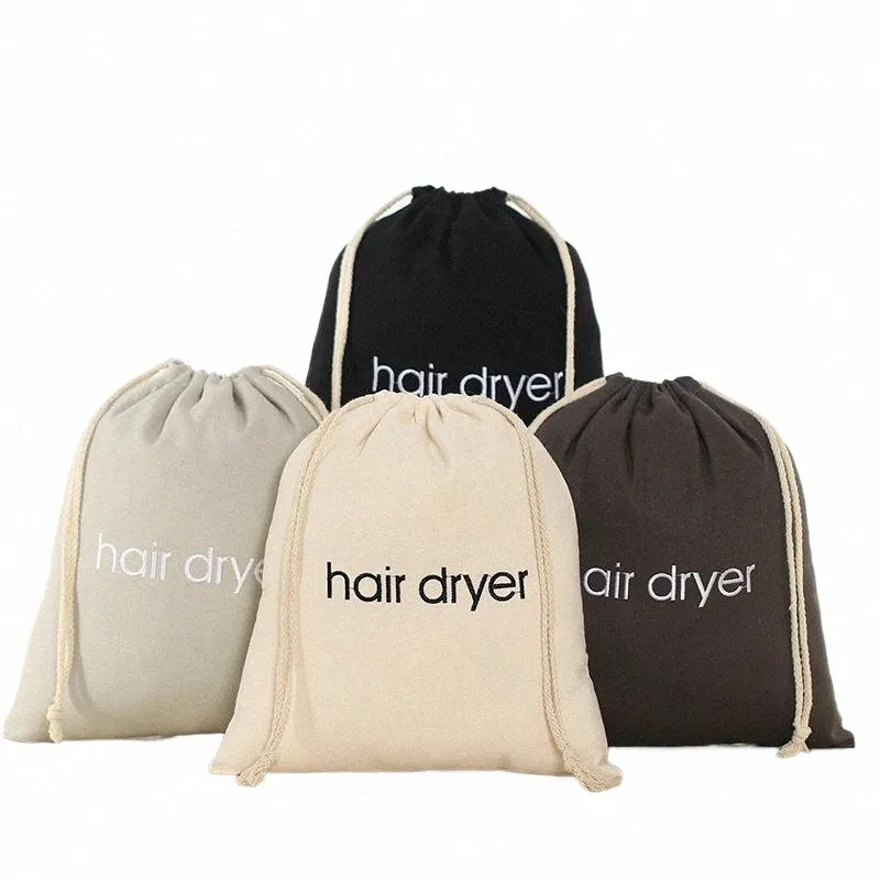 1pcs Drawstring Dust Bag Hair Dryer Cloth Bag Drawstring Closure Cover Canvas Storage Belt Mouth Hair Diffuser Hairdryer Bag H87a#