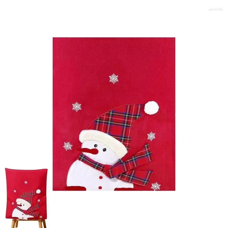 Chair Covers Christmas Cover Removable Washable Desk Back Slipcover Snowmen Pattern Dining Room Protector Slipcovers Home Supplie