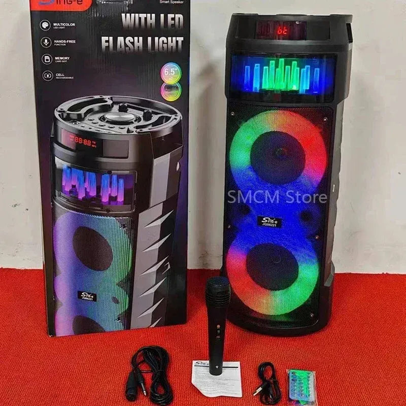 Conférenciers portables en plein air haute puissance Bluetooth haut-parleur colonne de fête sans fil de la famille subwoofer karaoke audio avec mic fm radio usb jqs6221