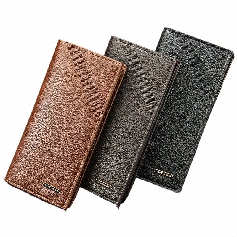 Mannen Lg Portemonnee PU Lederen Creditcardhouder Portemonnees Carteira Masculina Carteras Billetera Hombre Luxe Portefeuilles voor Mannen Portemonnee J8LL #