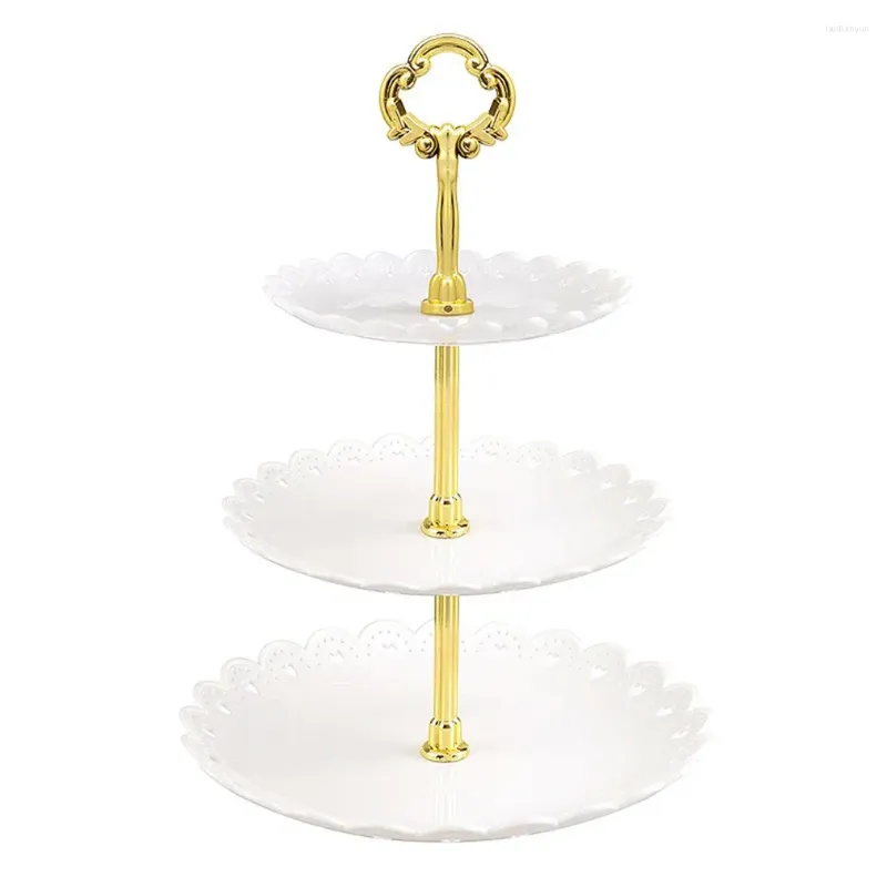 Flatware Sets 3 Tier Cake Stand Decorating Tools Afternoon Tea Wedding Plates Party Tableware Bakewarex Plastic Tray Display Rack