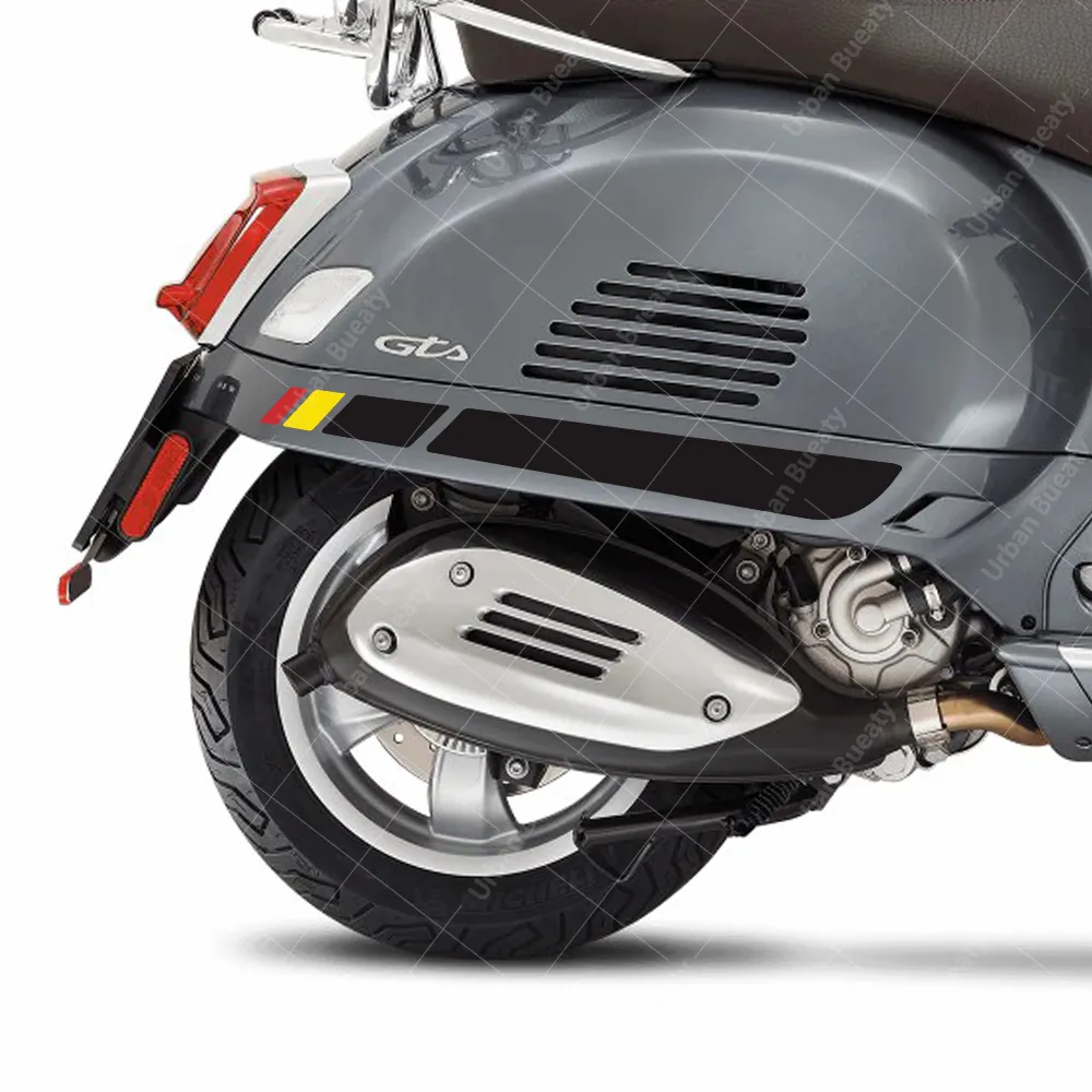 Autocollants Pare-Chocs 3D Vespa GTS300 LX125 LX150 - Argent - Autocollant Emblème Moto