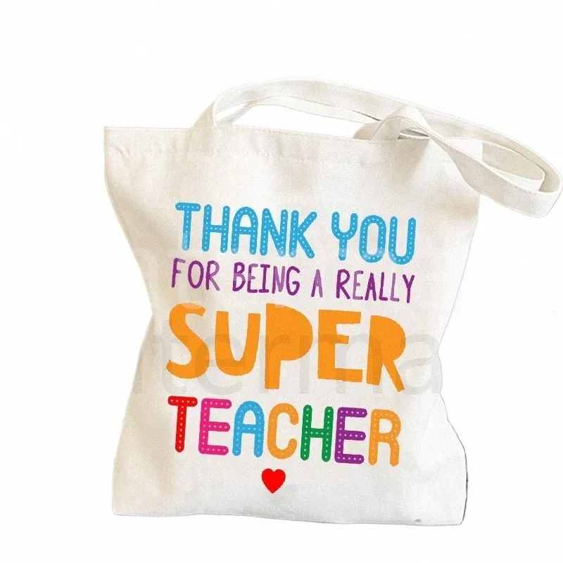 Gerçekten süper öğretmen olduğun için teşekkür ederim Tote çanta öğretmeni değer hediyeleri alışveriş çantası öğretmen dükkan çantası hediye K79n#