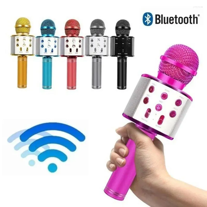 Microphones Portable Coloré USB Microphone Professionnel KTV Sans Fil Bluetooth Karaoké Mikrofon