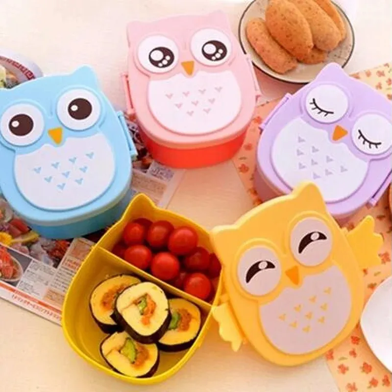 2024 Owl Shaped Lunch Box With Compartments Lunch Food Container With Lids Almacenamiento Cocina Portable Bento Box For Kids School Owl