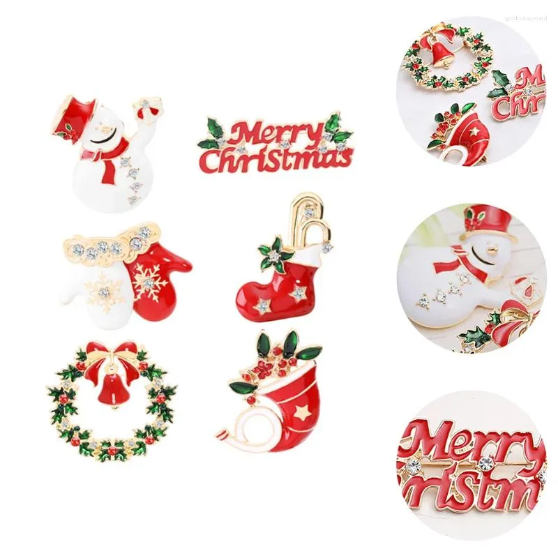 Broches 6 Pcs Pino de Cabelo Broche de Natal Crachá de Desenhos Animados Mochila Fonte de Festa Acessório de Grampo de Cabelo